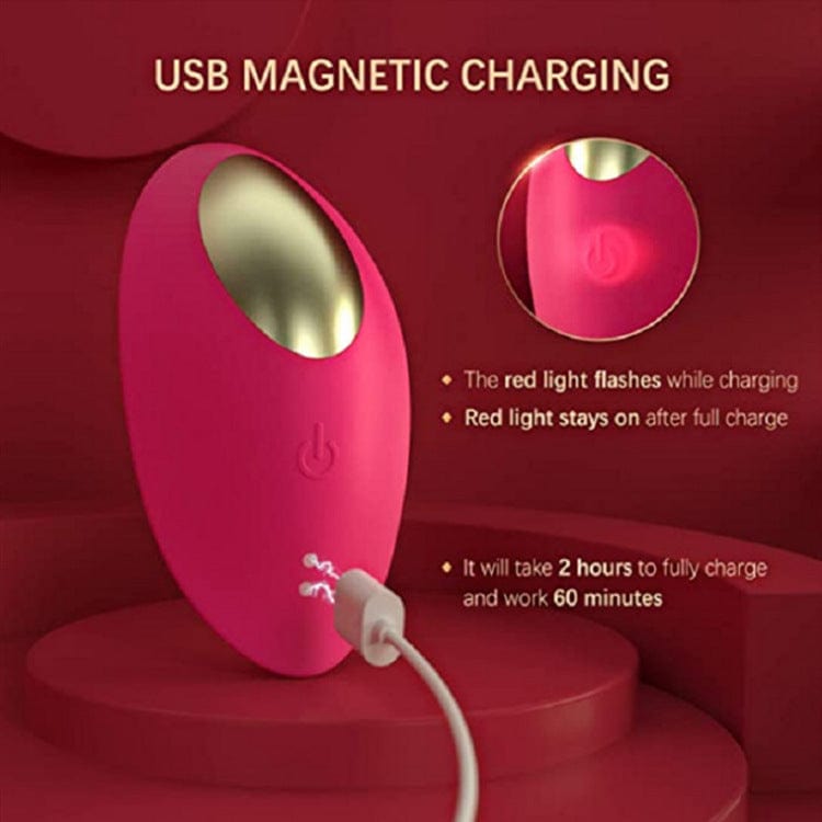 rose red wearable clitoral suction vibrator with wireless remote control