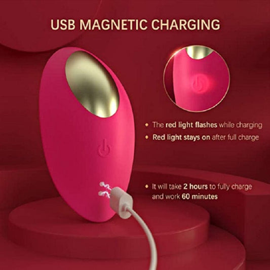 rose red wearable clitoral suction vibrator with wireless remote control