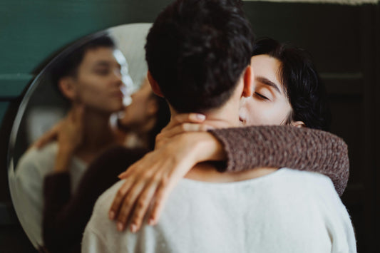 New couple intimate interaction, warm romantic relationship connection
