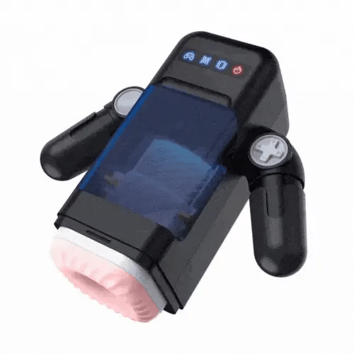 Game Cup Male Masturbator – 10 Telescopic + 10 Vibration Modes, Built-in Heating, Transparent Body