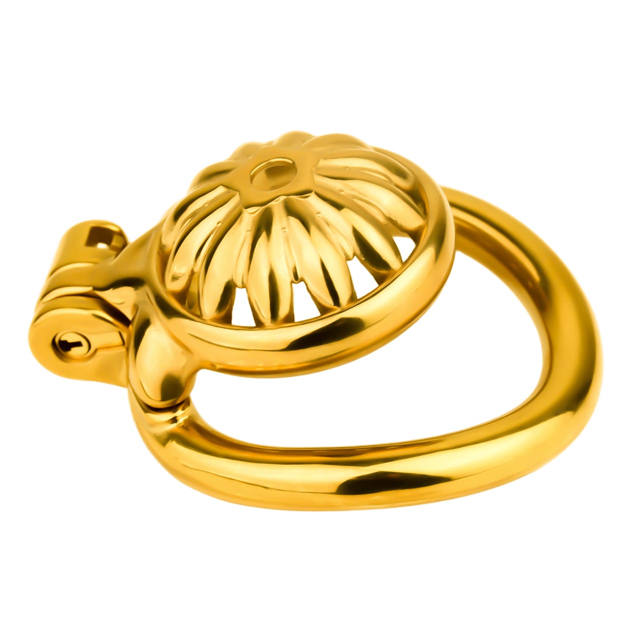 Sunflower Inspired Stainless Steel Chastity Cage – Floral Design | 4 Ring Sizes