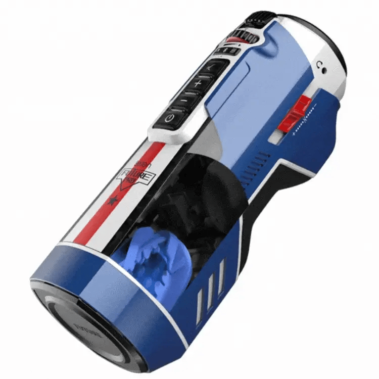 Telescopic Sucking Heating Male Masturbator – Red & Blue, Auto Stroker, USB