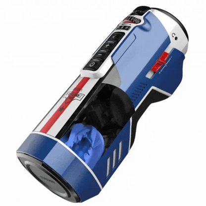 Telescopic Sucking Heating Male Masturbator – Red & Blue, Auto Stroker, USB