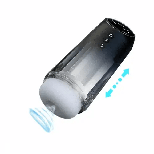Black Telescopic Sucking Heating Waterproof Auto Male Masturbator – USB