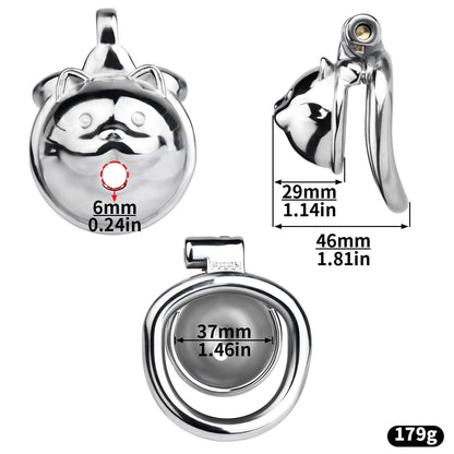FRRK-245 Lucky Cat Metal Chastity Cage