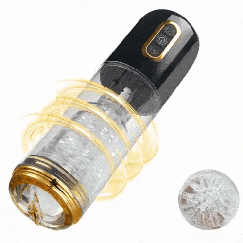 Black Auto Telescopic Sucking Male Masturbator – Edging Function, Suction Cup