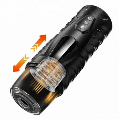 Black Thrusting Auto Rotating Pocket Pussy Male Masturbator