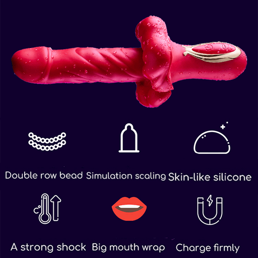 360° Rotating Bead Telescopic Masturbation Vibrator