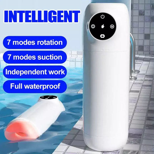 Men's 5-Frequency Telescopic Suction Masturbation Cup – 4 Suction Modes, Voice & Waterproof
