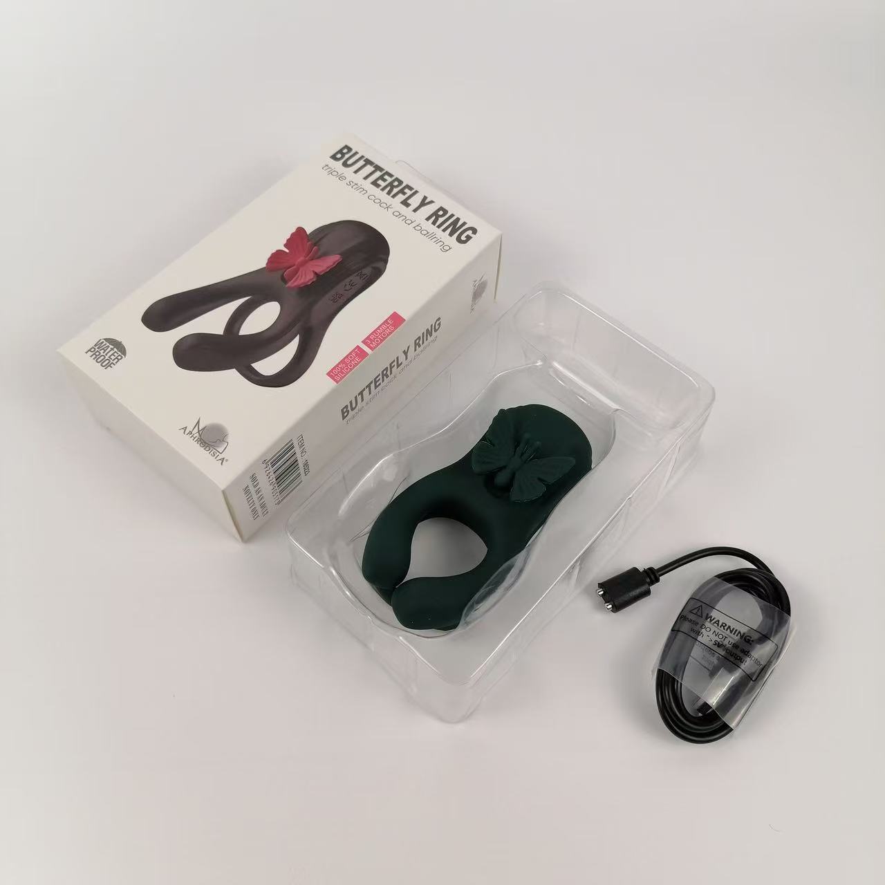 3 in 1 Butterfly Cock Ring 3 Motors 10 Modes Erection Enhancing Vibration Penis Vibrator