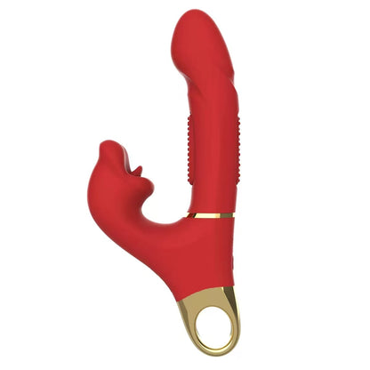 Pull Ring Rose Muncher Biting Tongue Flapping G Spot Vibrator