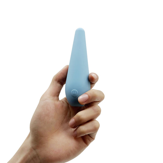 Light Blue Liquid Silicone Mini Vibrator – 116mm, Variable Speed