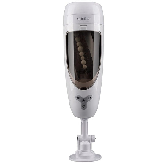 male masturbator cup white full body front view suction rotation voice modes