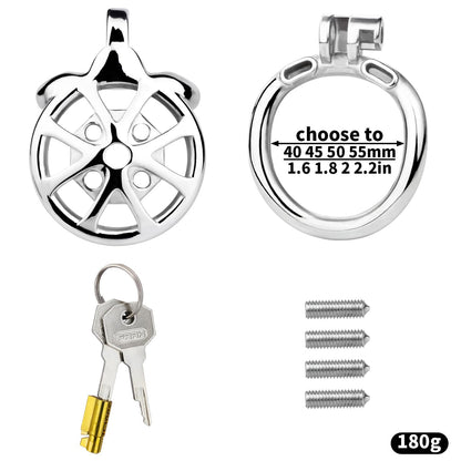 FRRK-247 Flat Cock Chastity Cage with Removable Determination Spikes