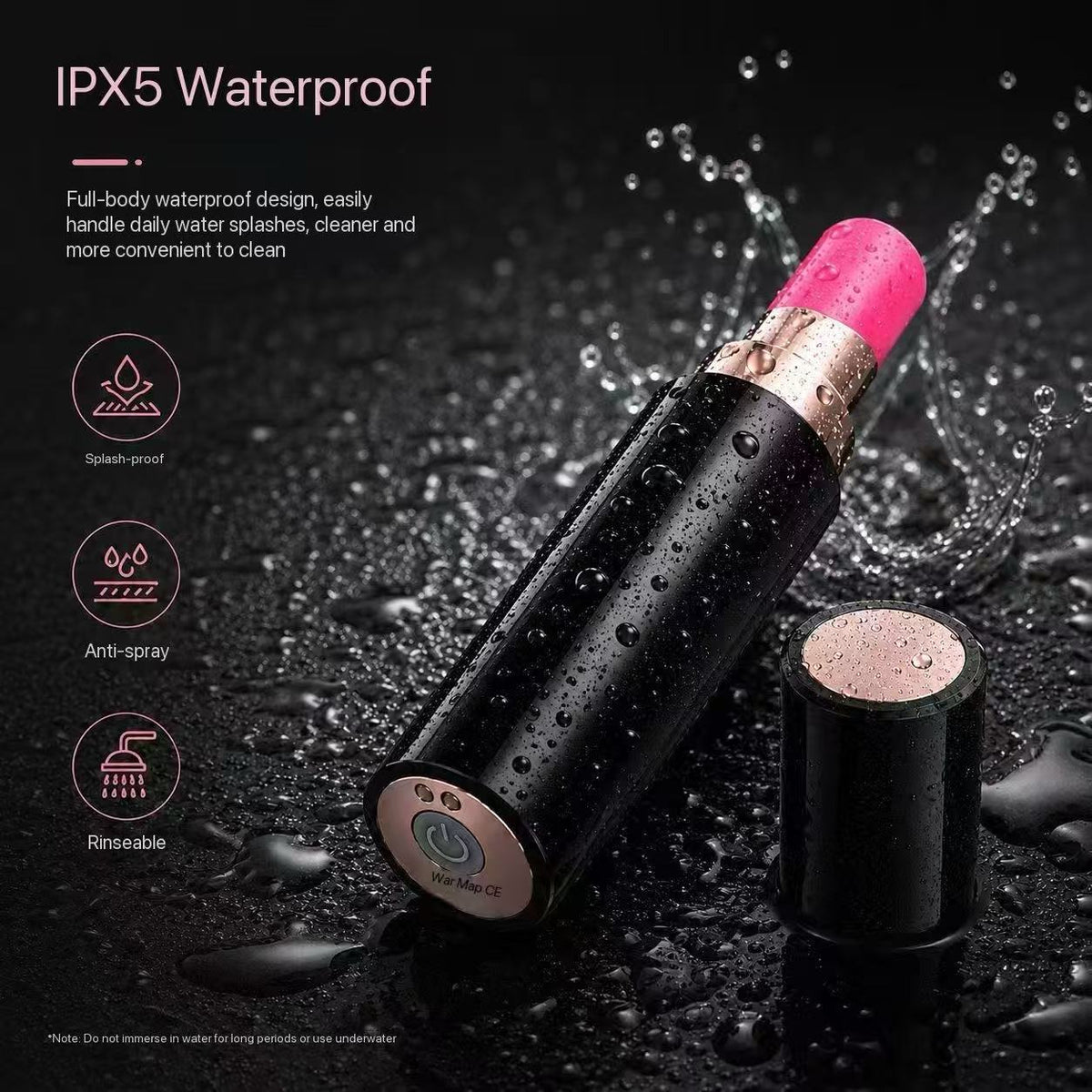 Lipstick clitoris-zuigvibrator – IPX5, magnetische USB