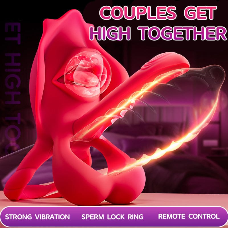 Realistic Mouth Biting Cock Ring Clitoral Stimulator For Couple Flirting