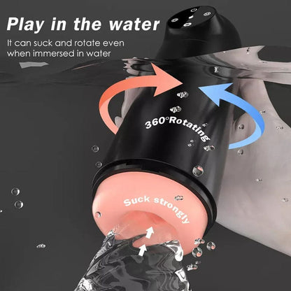Men's 5-Frequency Telescopic Suction Masturbation Cup – 4 Suction Modes, Voice & Waterproof