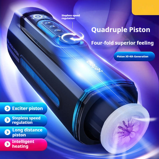 X-9 Four Generation Airplane Bottle Automatic Take Out And Insert Retractable Piston Masturbation Cup