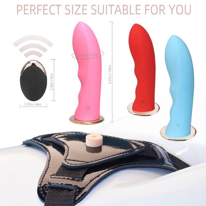 Vibrating Strap-On Dildo with Wireless Remote Control – USB Rechargeable | 4 Colors