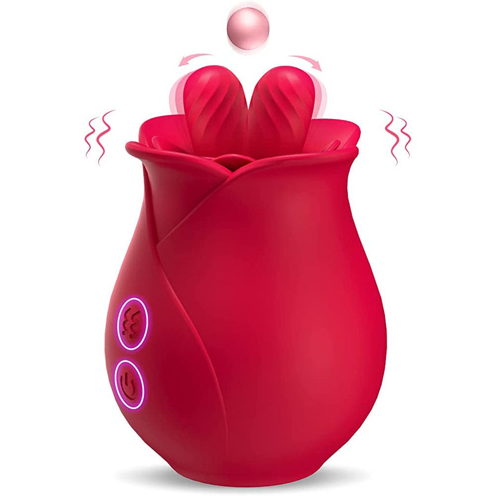 Rose Double Tongue Licking Vibrator – Clitoral Stimulator, 100% Private Discreet Delivery