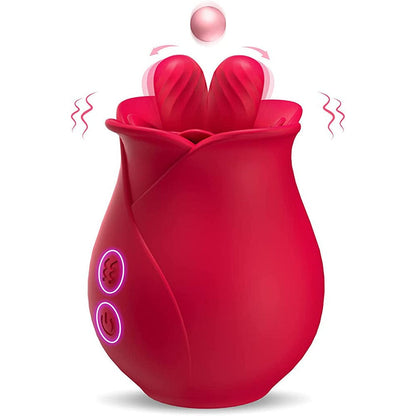 Rose Double Tongue Licking Vibrator – Clitoral Stimulator, 100% Private Discreet Delivery