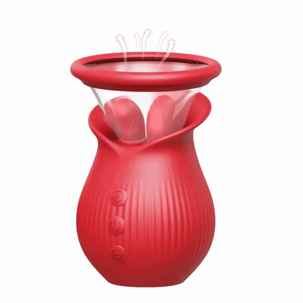 Rose Sucking Licking Clitoral Vibrator – Red / Black / Purple, Nipple & Pussy Pump 