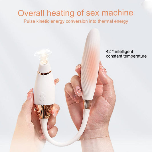 clitoral suction vibrator 3 interchangeable heads 12 modes heating ipx7