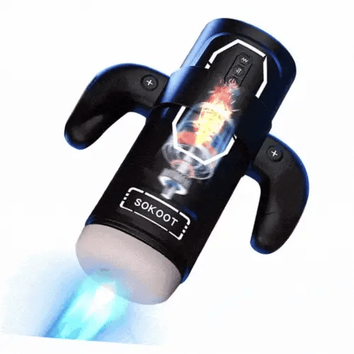 Black Game Cup Series Telescopic Sucking Heating Male Masturbator – Auto, USB
