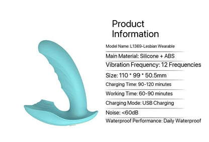 Vibratore indossabile a suzione verde menta – Telecomando, doppia stimolazione