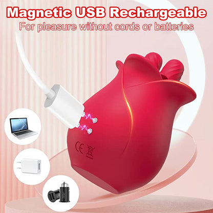 Rose Double Tongue Licking Vibrator – Clitoral Stimulator, 100% Private Discreet Delivery