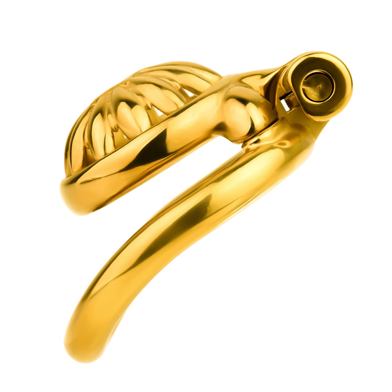Sunflower Inspired Stainless Steel Chastity Cage – Floral Design | 4 Ring Sizes