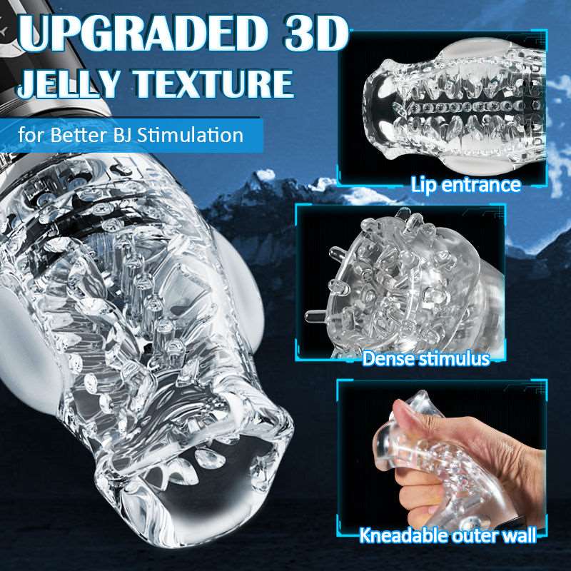 Gawk Gawk 6000 Amber 5.0 Double Egg Vibrators 5 Thrusting 7 Vibrating Oral Sex Handheld Male Masturbation Cup