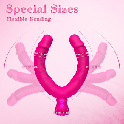 Double Ended Vibrating Rose Dildo Anal Dildo with 10 Vibrating Modes