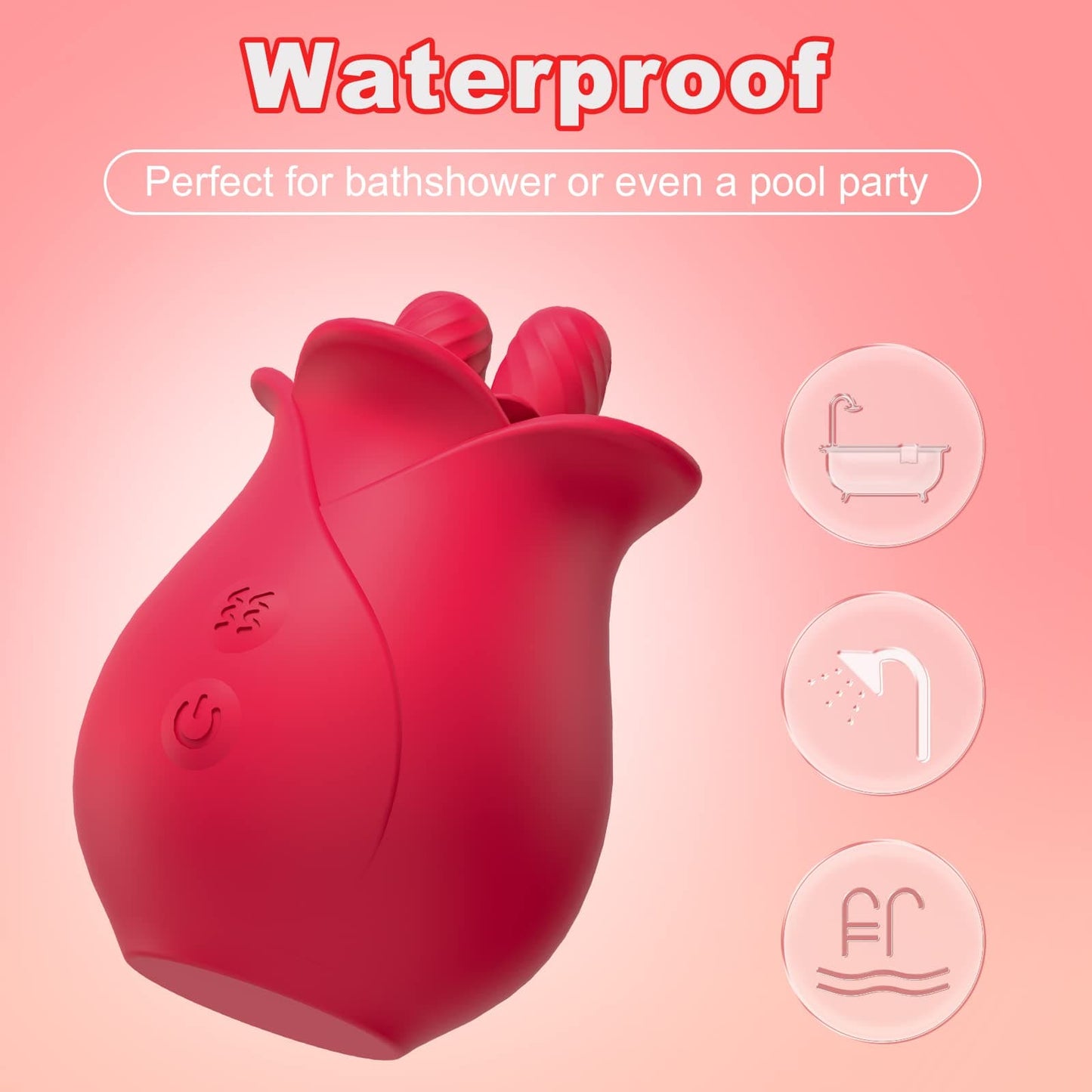Rose Double Tongue Licking Vibrator – Clitoral Stimulator, 100% Private Discreet Delivery