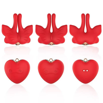 Butterfly Neck-Hanging Nipple Clamp Vibrator – 9 Vibration Modes, Magnetic Clamps, Hands-Free