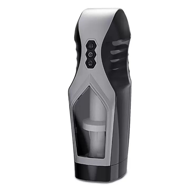 7-thrusting oral male masturbator black visible window one-touch climax button IPX5 earphone
