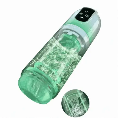 3-in-1 Blowjob Masturbator – Tongue Licking + Rotating + Suction, Waterproof, Green