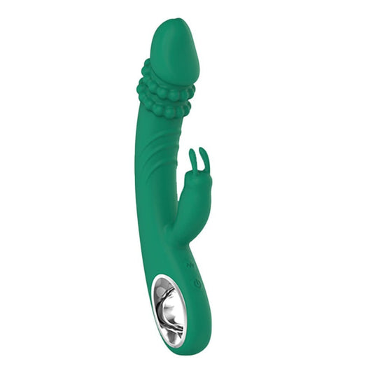 heating pearl rabbit vibrator green g-spot clitoral body warming pearl beads