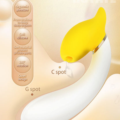 Rotating Banana Vibrator Sucking Double Vibration Masturbation Sex Toy