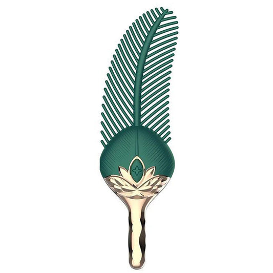 Peacock Feather Green Silicone Disguise Vibrator – ABS, rechargeable, discreet design
