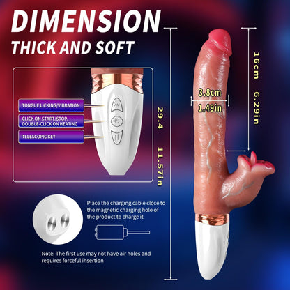 11.6-inch Realistic Dildos G-Spot Vibrator Thrusting Vibrator Dildo