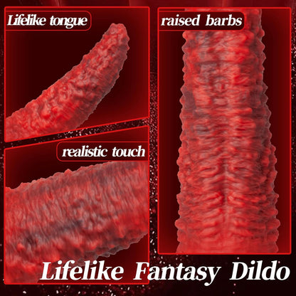 9.5-inch Realistic Monster Tongue Thrusting Dildo Vibrator With Remote Control