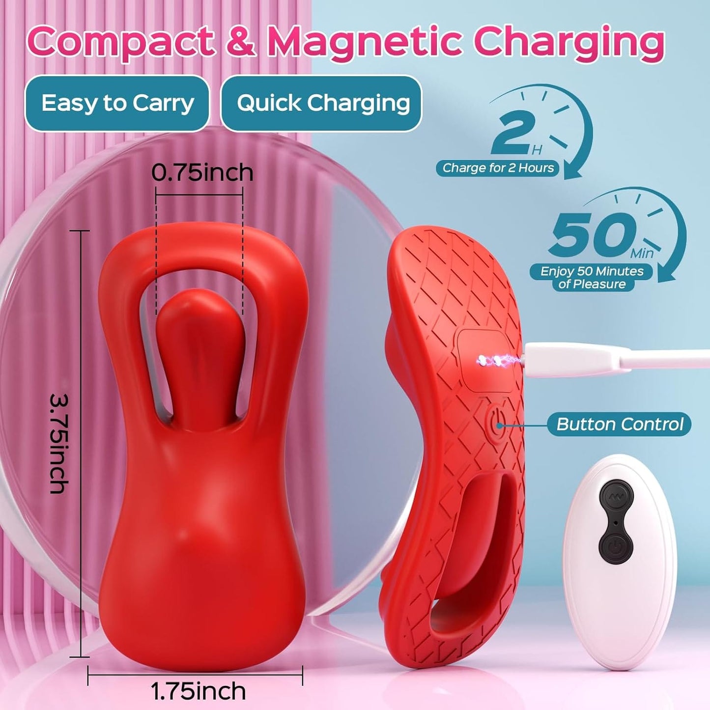 Tongue Wearable Clitoral Stimulation Vibrator with Remote & APP Control