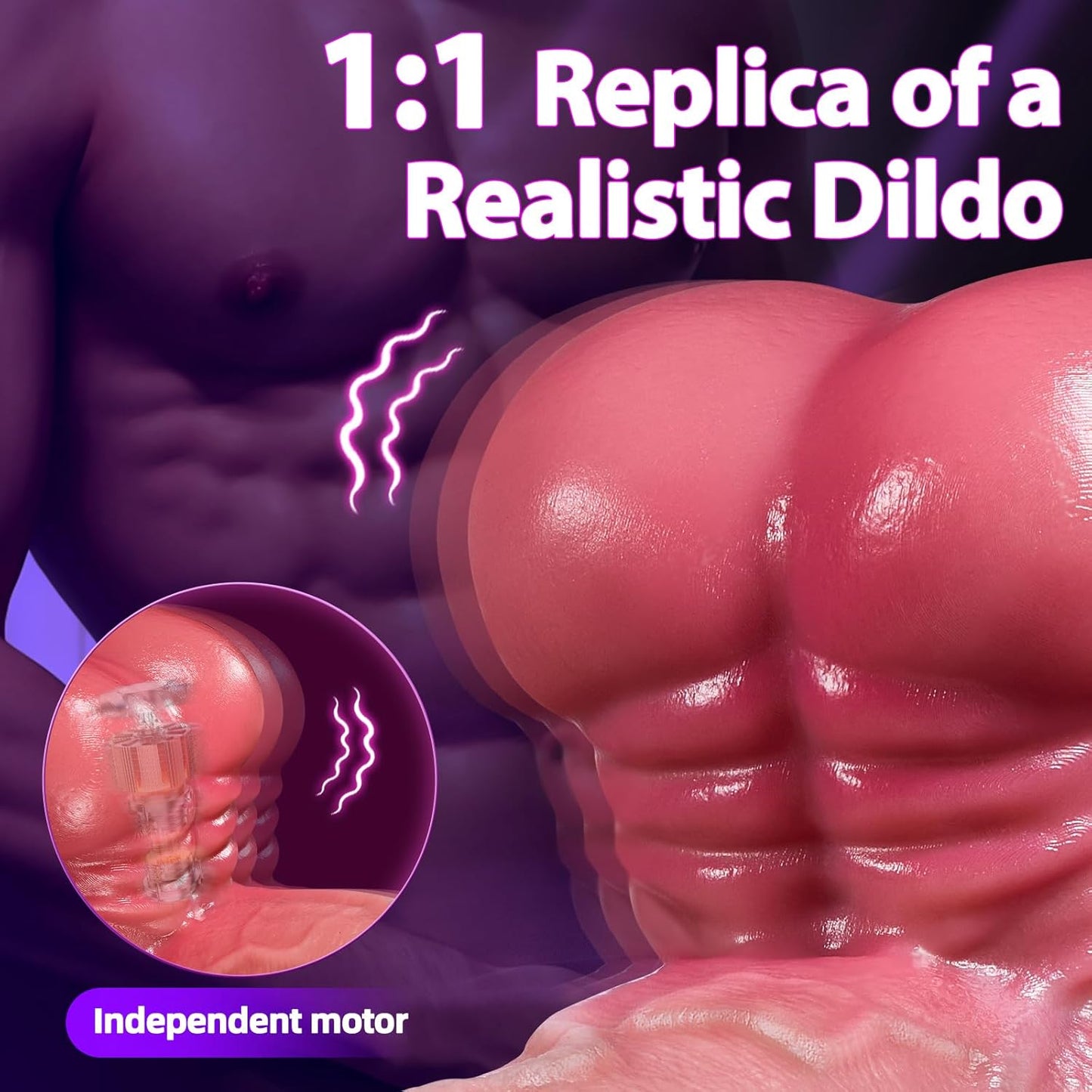 5 In 1 Realistic Muscular Thrusting Rotation Dildo Wireless Control Vibrators With Suction Cup