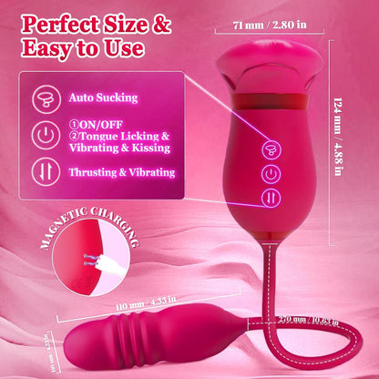 Big Mouth 5 In 1 Mouth Suction Clitoris Thrusting G-spot Vibrator