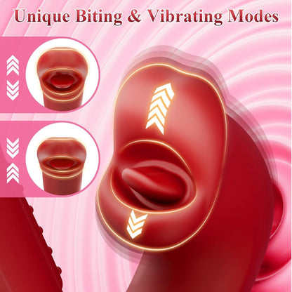 Pull Ring Rose Muncher Biting Tongue Flapping G Spot Vibrator
