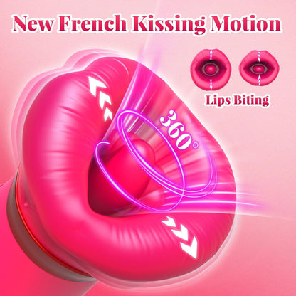 Big Mouth 5 In 1 Mouth Suction Clitoris Thrusting G-spot Vibrator