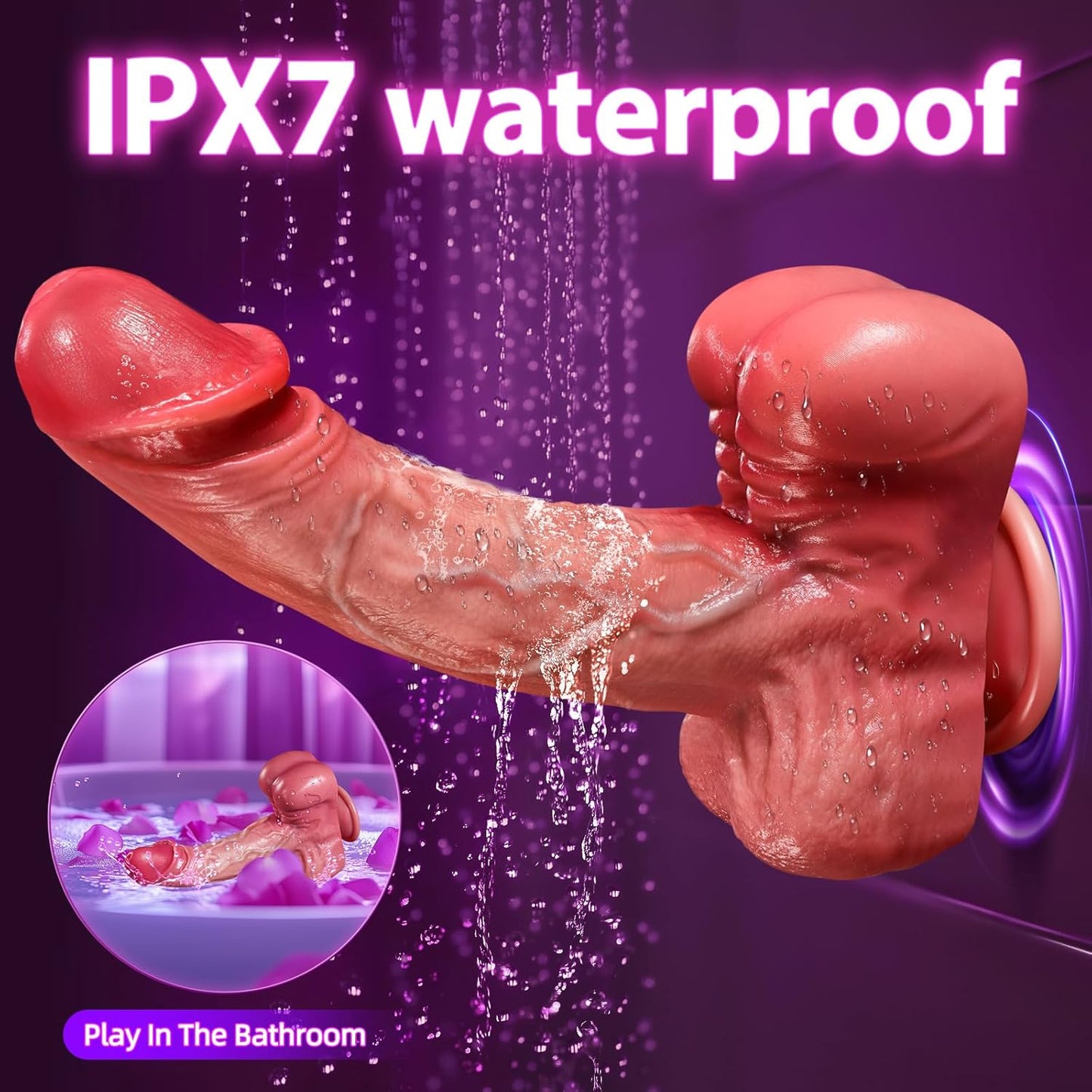 5 In 1 Realistic Muscular Thrusting Rotation Dildo Wireless Control Vibrators With Suction Cup