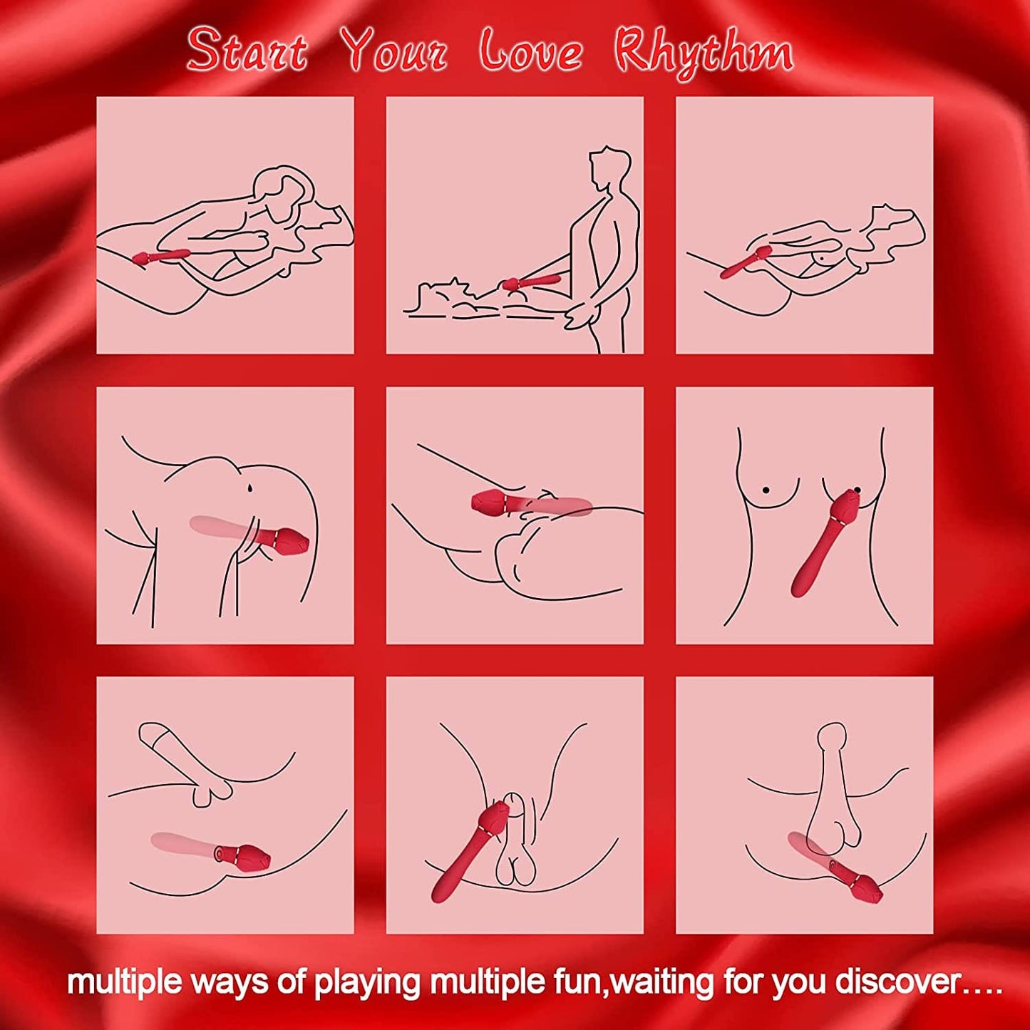 Rose Sucking G-Spot Vibrator Clit Sucker Nipple Toy