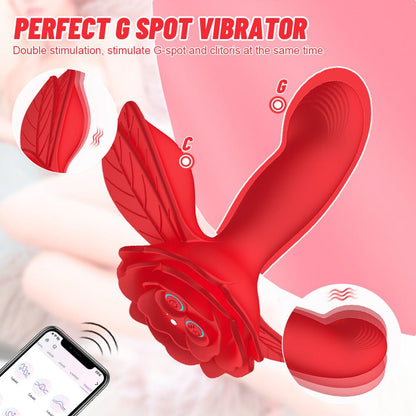Rose Wearable Double Stimulation G Spot Vibrator